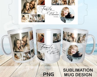 Photo Collage Mug PNG | Photo Collage Sublimation Mug PNG| Photo Collage Mug Collage | Photo Collage Mug Wrap PNG | Photo Collage Mug