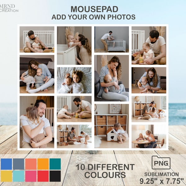 Family Photo Mousepad | Photo Collage Mousepad | Mousepad Design | Sublimation Mousepad | Photo Frame Mousepad PNG