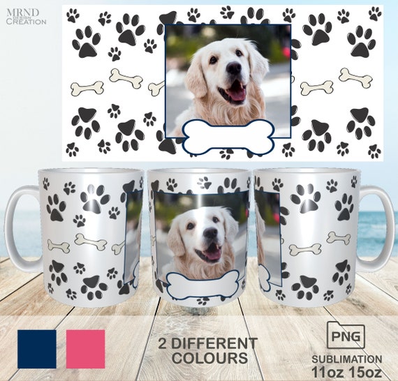 Dog Photo Mug Wrap PNG | Sublimation Template (11oz 15oz)