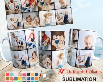 Family Mug Wrap PNG | Family Mug Wrap | Photo Mug Collage Template | Photo Mug Collage | Creative Mug Design Template | Photo Mug Template