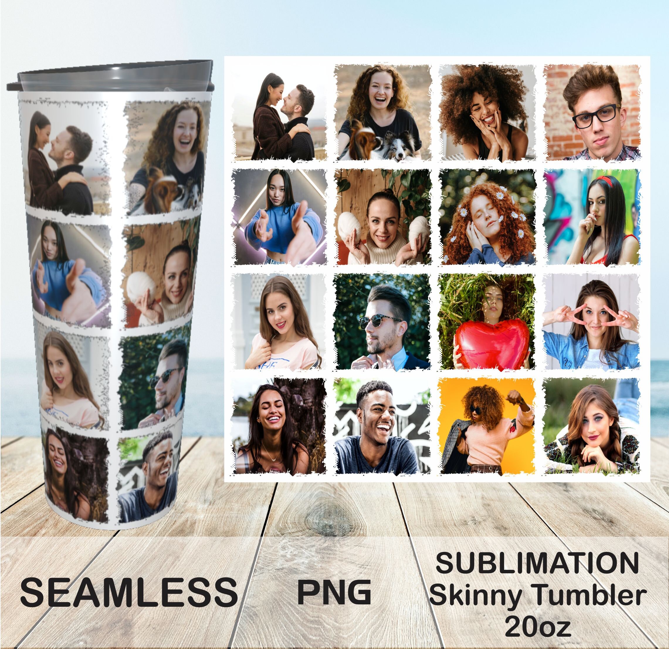 Photo Insert Tumbler Template Custom Photo Tumbler Photo Collage ...