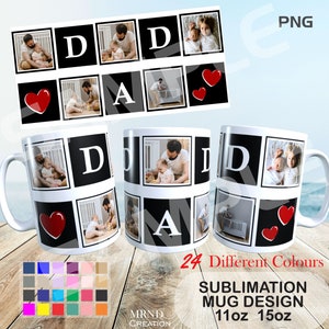 Fathers Day Mug Sublimation Template PNG - Special Father&#39;s Day Mug Template - Best Dad Collage