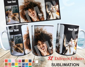 Multiple Colors Family Photo Mug Wrap PNG - Craft a Custom Multi-Colored Family Photo Mug Wrap - PNG Mug Template