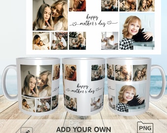 Mothers Day Mug Sublimation PNG | Best Dad Coffee Mug Collage Full Wrap Mug Sublimation PNG | Mothers Day Gift Collage Full Wrap Mug PNG