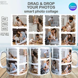 Family Mug Wrap PNG| Family Mug Wrap | Photo Mug Collage Template | Photo Mug Collage | Creative Mug Design Template | Photo Mug Template