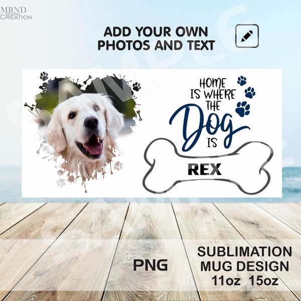 Dog Mug Wrap PNG | Dog Mug Wrap | Photo Mug Collage Template | Photo Mug Collage | Creative Mug Design Template | Photo Mug Template