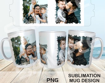 Photo Collage Mug Sublimation Template PNG | Collage Full Wrap Mug Sublimation Design PNG | Collage Full Wrap Mug Sublimation Design PNG