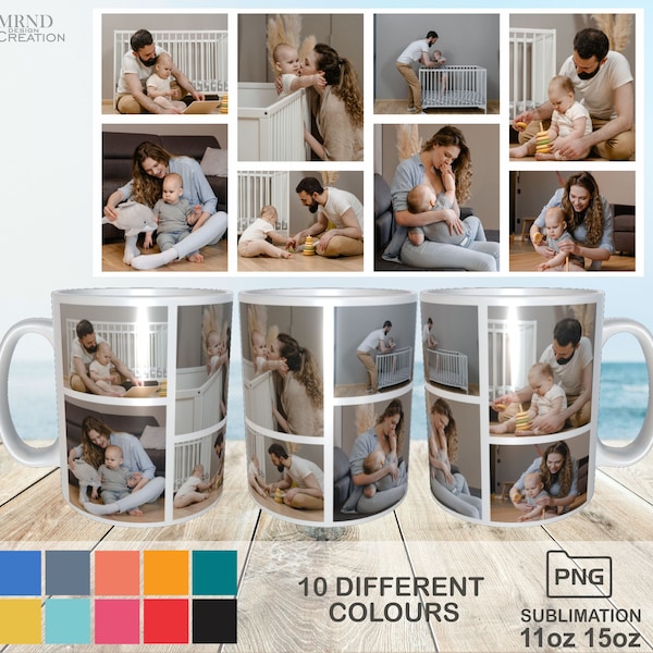 Family Mug Wrap PNG | Family Mug Wrap | Photo Mug Collage Template | Photo Mug Collage | Creative Mug Design Template | Photo Mug Template