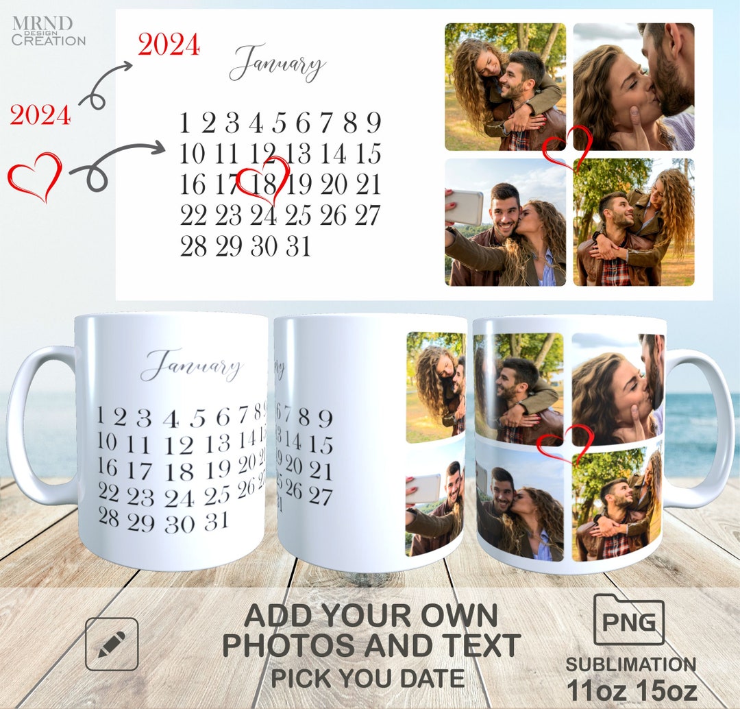 Personalized Photo Calendar Mug With Your Special Moments Custom