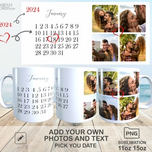 Personlig fotokalendermugg – Anpassad datumpresent