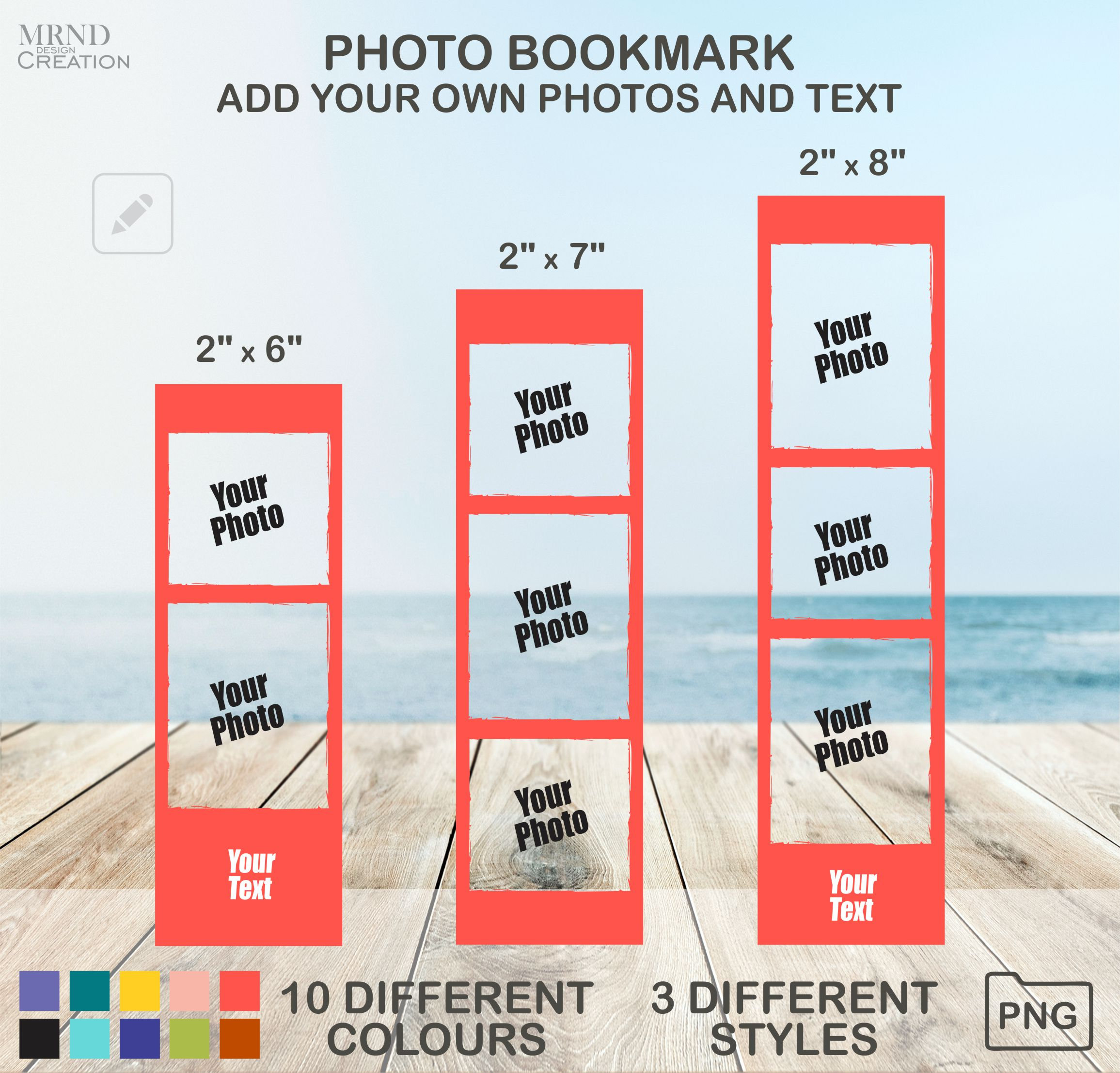 Photo Bookmark Template, Personalized Bookmark Design, Add Your ...