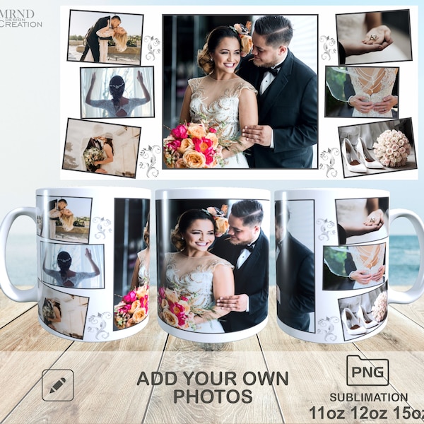Ideas para regalos de boda con taza de café - Collage creativo de tazas de boda - Favores personalizados