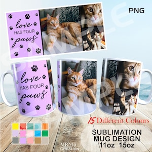 Pet Mugs | Cat Mug | Love your Pet Mug | Love your Cat Mug | Pet Coffee Mug Template | Sublimation Mug Printing | Mug Template PNG