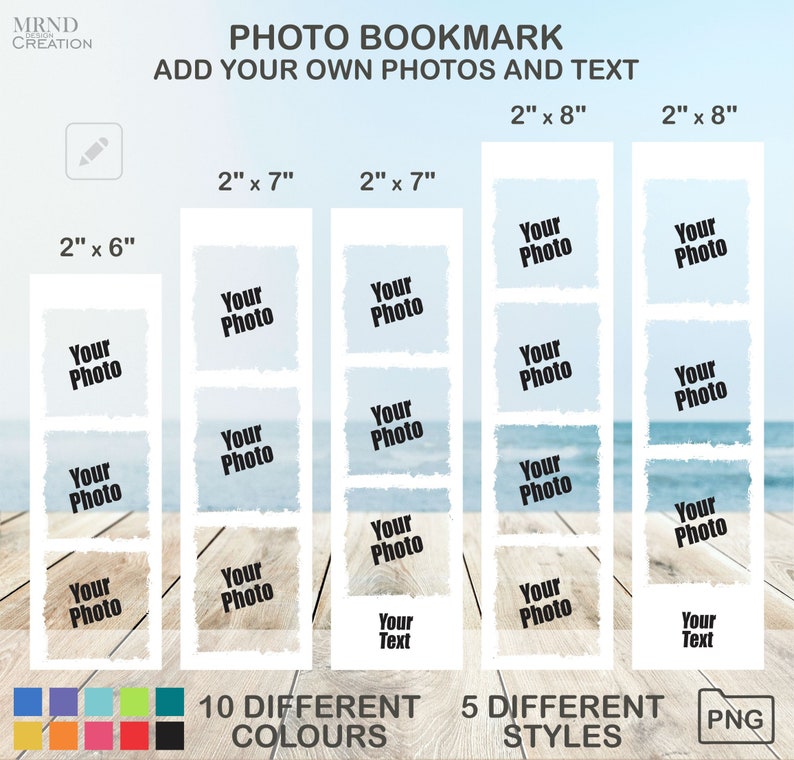 Bookmark Size Inches Personalized Photo Bookmark Template, DIY Printable (PNG) - Etsy