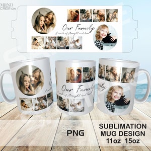 Family Photo Mug PNG | Family Photo Sublimation Mug PNG| Family Photo Mug Collage | Family Photo Mug Wrap PNG | Family Photo Sublimation Mug