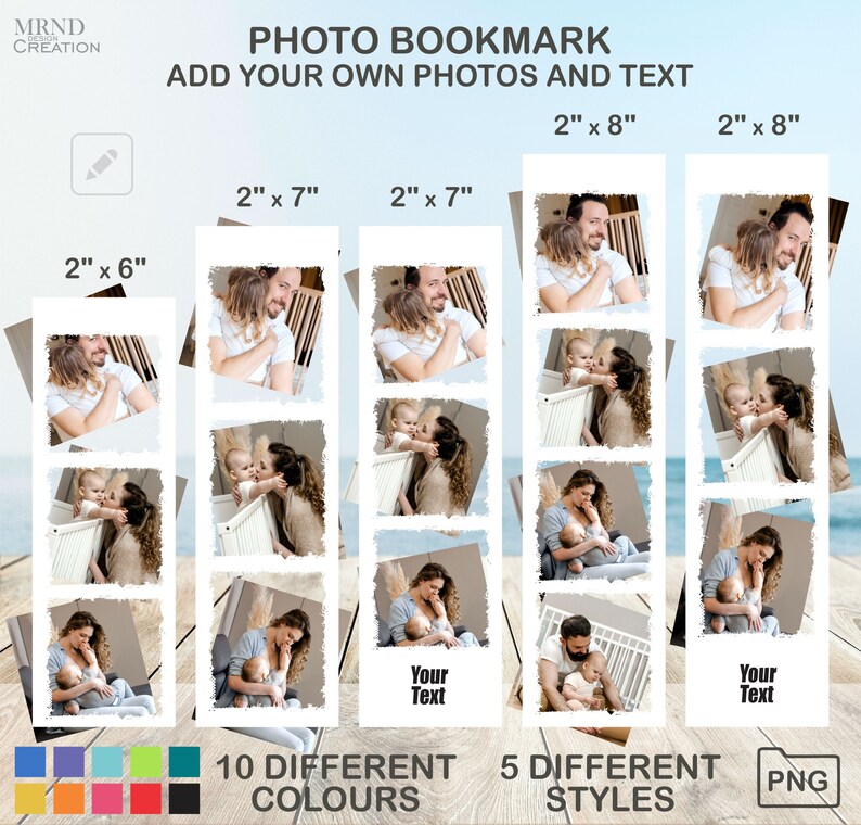 Bookmark Size Inches Personalized Photo Bookmark Template, DIY Printable (PNG) - Etsy