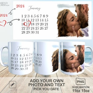 Taza con calendario fotográfico personalizado con tus momentos especiales - Tazas con calendario personalizadas - Idea de regalo única