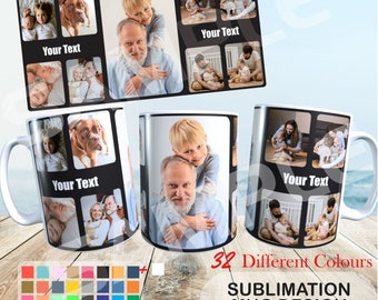 Photo Mug Collage Template | Family Mug Wrap PNG | Family Mug | Photo Mug Collage | Creative Mug Design Template | Photo Mug Template PNG