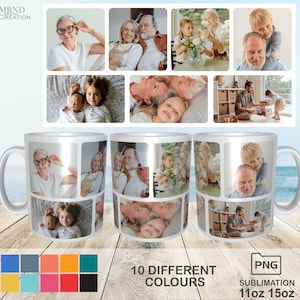Family Mug Wrap PNG | Family Mug Wrap | Photo Mug Collage Template | Photo Mug Collage | Creative Mug Design Template | Photo Mug Template