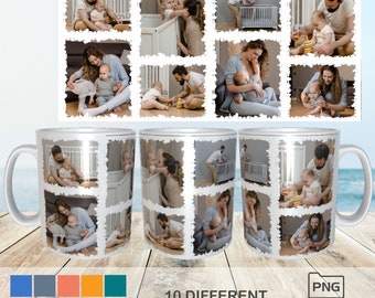 Family Mug Wrap PNG | Family Mug Wrap | Photo Mug Collage Template | Photo Mug Collage | Creative Mug Design Template | Photo Mug Template