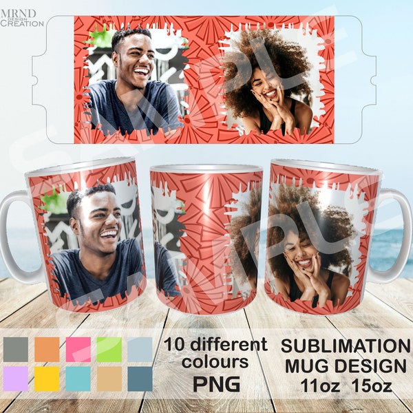 Mug Deux Photos dans Une Photo PNG - Mug à sublimation