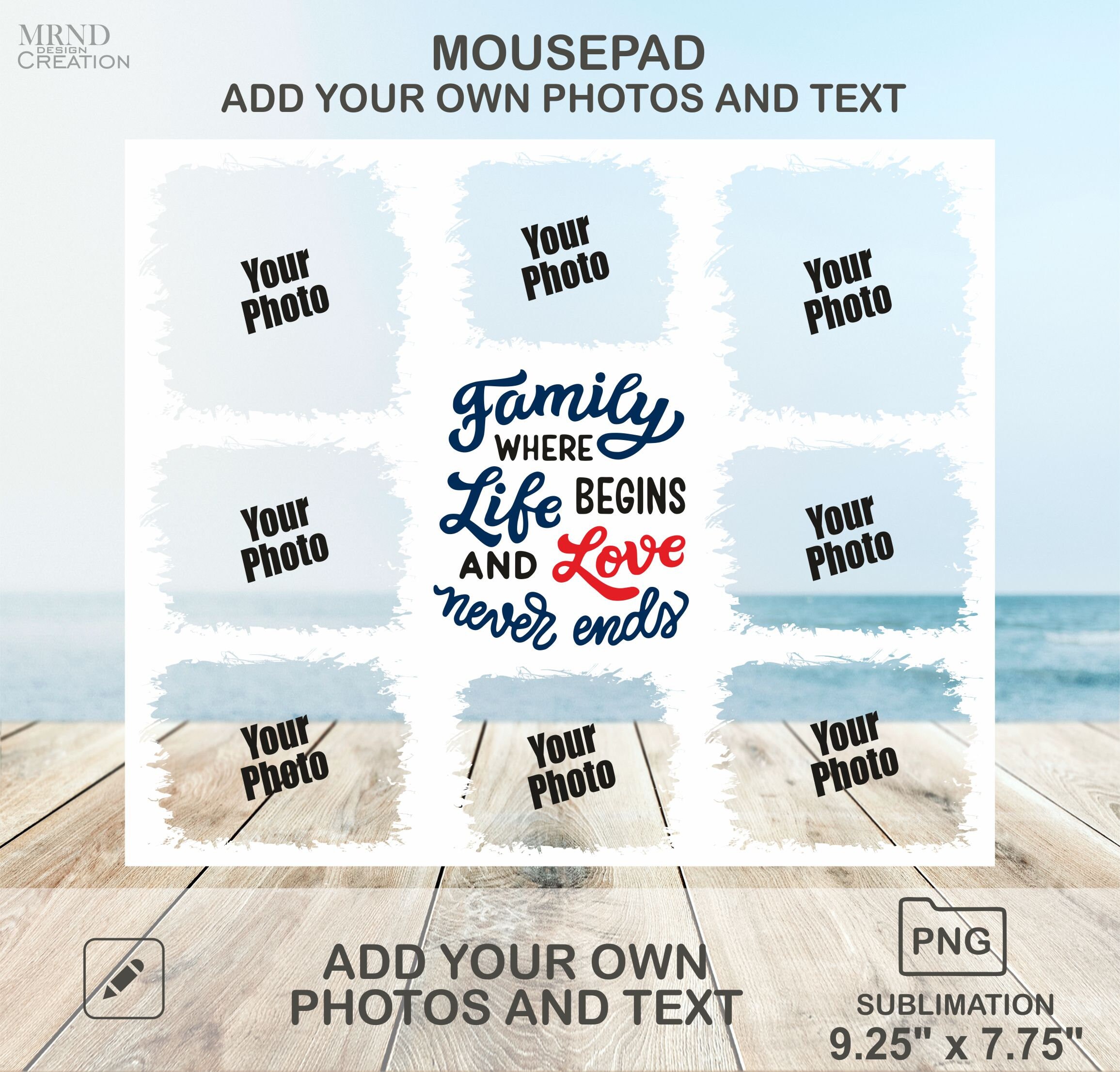Photo Mouse Pad for Sublimation Photo Collage Mouse Pad Mouse Pad