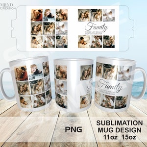 Family Photo Mug PNG | Family Photo Sublimation Mug PNG| Family Photo Mug Collage | Family Photo Mug Wrap PNG | Family Photo Sublimation Mug