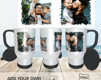 Plantilla de sublimación para taza de viaje con foto personalizada / PNG de 15 oz (descarga digital)