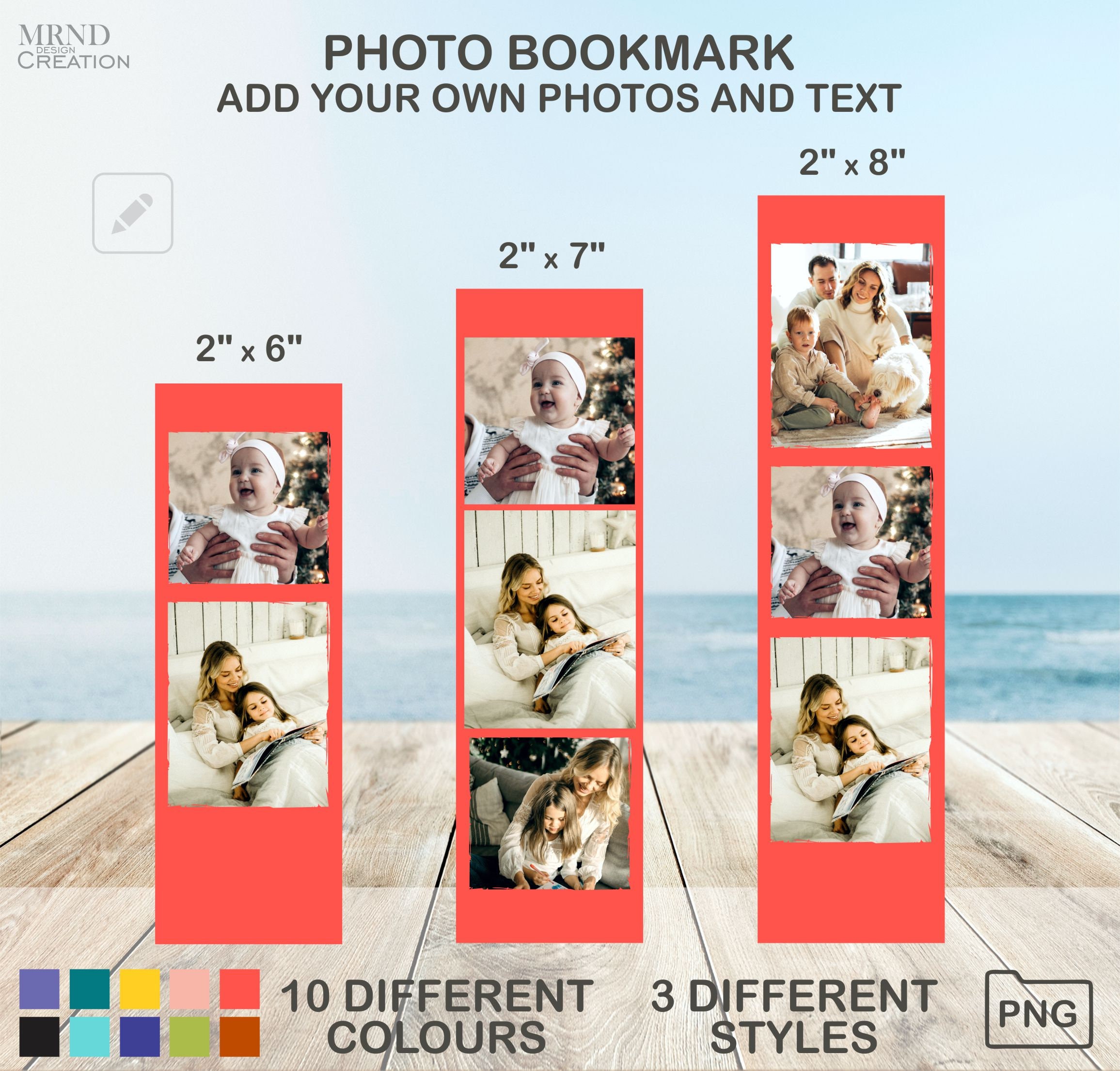 Photo Bookmark Template, Personalized Bookmark Design, Add Your ...