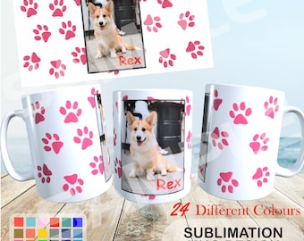 Custom Pet Photo Mug Template | Sublimation Design (PNG)