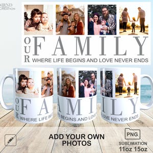 Family Photo Mug PNG | Family Photo Sublimation Mug PNG| Family Photo Mug Collage | Family Photo Mug Wrap PNG | Family Photo Sublimation Mug