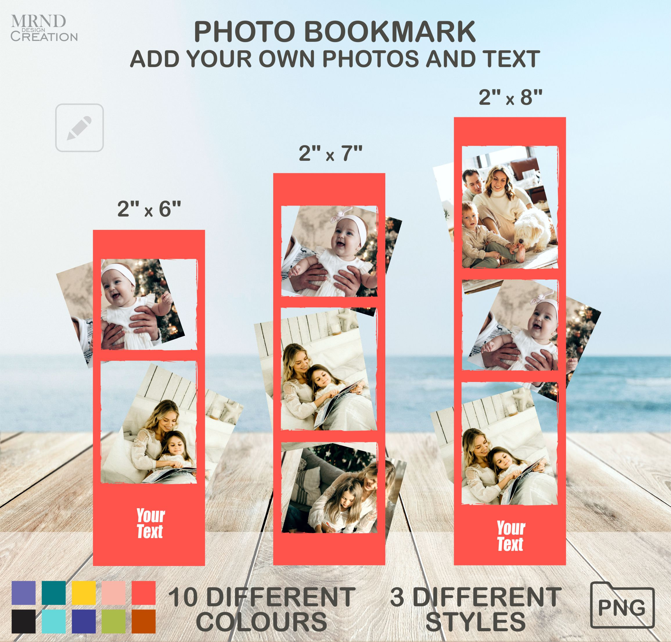 Photo Bookmark Template, Personalized Bookmark Design, Add Your ...
