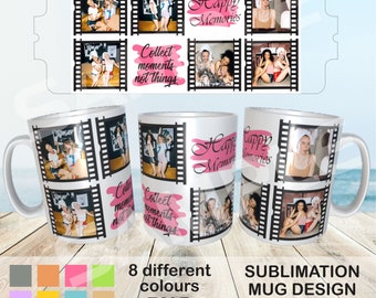 Tasse collage photo PNG | Tasse à sublimation pour collage photo PNG | Collage photo Mug collage | Emballage pour tasse avec collage photo PNG | Tasse collage photo