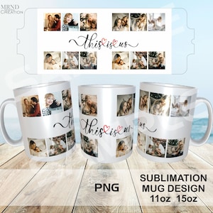 Taza con foto familiar PNG / Taza con foto familiar por sublimación PNG / Collage de taza con foto familiar / Envoltura de taza con foto familiar PNG / Taza con foto familiar por sublimación