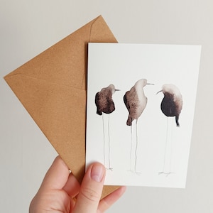 Carte double carte de vœux oiseaux avec enveloppe