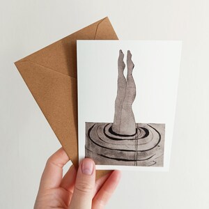 Carte de vœux double carte plongée aquatique avec enveloppe