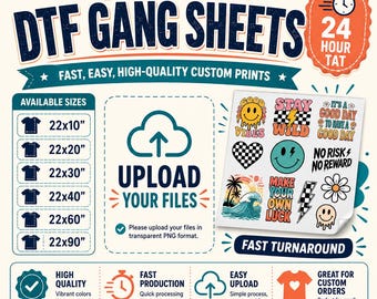 Custom DTF Gang Sheet - Upload Your Artwork