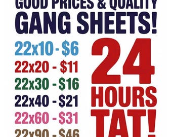 Custom DTF Transfer Gang Sheet, Heat Press Design