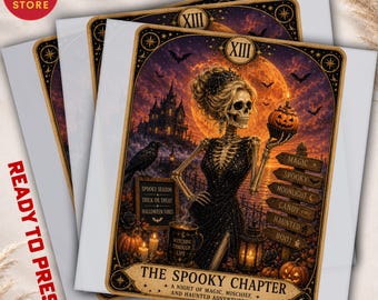 Witch Skeleton Halloween DTF Transfer