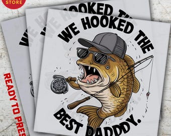 Funny Fishing Daddy DTF Transfer, Angler Dad Design