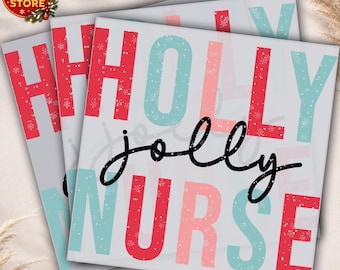 Holly Nurse DTF Transfer, Christmas Healthcare Shirt Design