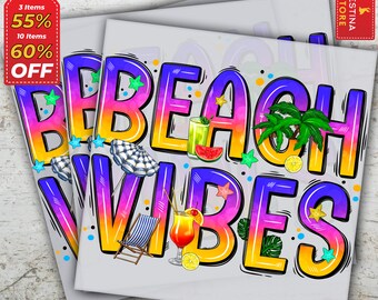 Beach Vibes DTF Transfer, Summer Heat Transfer, Ready to Press