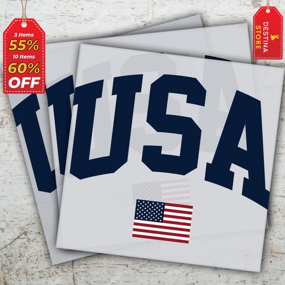 USA Flag Ready to Press, DTF Transfers, Shirt Transfer, Direct to Film
