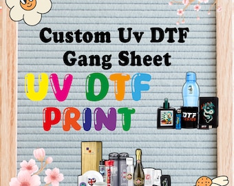 Custom UV DTF Gang Sheet, Ready To Press, Cup Wraps