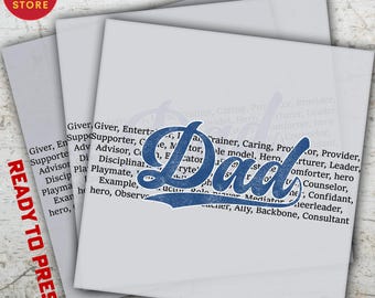 Dad Word Art DTF Transfer, Minimal Father’s Day Design