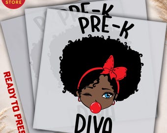 Pre-K Diva DTF Transfer - Girl School Design