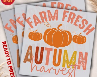Farm Fresh Autumn Harvest DTF Transfer - Pumpkin Design