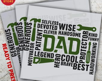Dad Word Art Ready to Press DTF Transfer