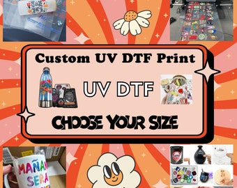Custom UV DTF Transfers, Ready For Press, Cup Wraps