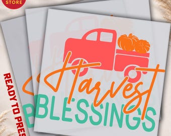 Harvest Blessings DTF Transfer - Autumn Truck Design